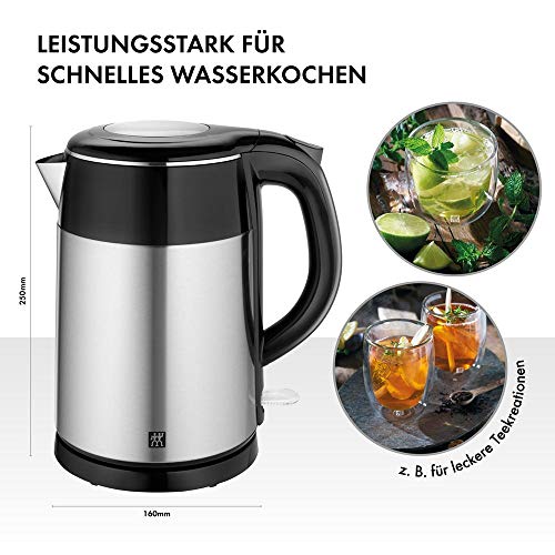 ZWILLING Wasserkocher, 1,2 Liter, 1.550-1.850 Watt, Edelstahl/Kunststoff, silber/schwarz – Bild 3