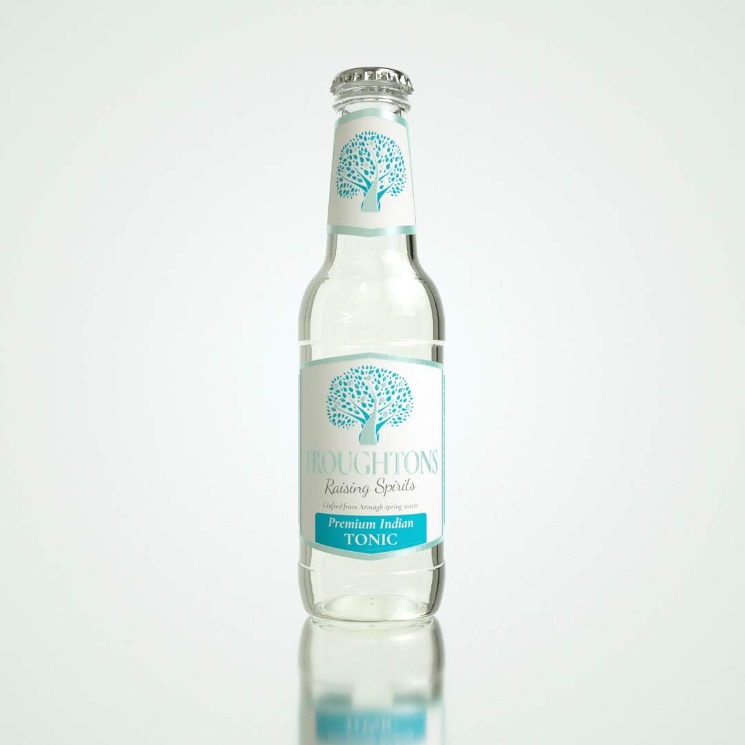 Premium Indian Tonic Water 24 x 200ml glass | 4.8 Litres | a great pairing for gin, alcohol free, pink, rose, orange, flavoured, or over ice