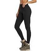 Sunzel Women's Fleece-Lined Thermal Yoga Leggings, High-Waisted Tummy Control Winter Workout Pants