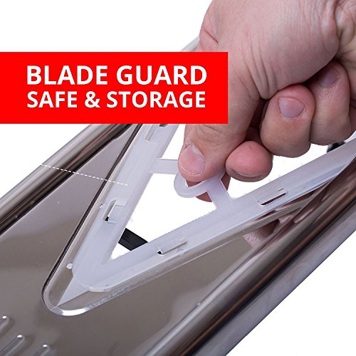 [Improved] V-Blade Mandoline Food Slicer + FREE Cut-Resistant Gloves | Stainless Steel Adjustable Vegetable Mandolin Slicer, Julienne Cutter | Includes 5 Inserts, Food Holder & Blade Guard - Thumbnail 2