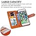 iPhone 6S Plus Leather Wallet Case,Auker Durable Folio Flip Vintage Fold Stand Case Full Body Shock Scratch Drop Protection Pocket Purse Cover with Card Holders&Wrist Strap for Women/Men-Blue