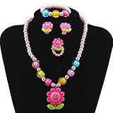 Kids Girls Necklace and Bracelet set Party Favor Jewelry Pendant Necklace