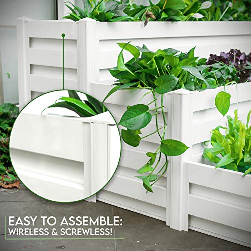 HEGEMONE Co. Tiered Raised Elevated Garden Bed Planter Box for