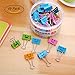 Coideal Smiling Binder Paper Clips - 40 Pcs 19mm Mini Colored Metal Fun Clip Clamps with Cute Smile Face Assorted Color for Office (0.75 inch, Small)