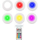 Austin & Mills AM-L100 Cabinet LED Round Puck Lighting, 6-Pack, White