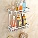 Hawsam No Drilling Bathroom Shelves, Aluminum 2 Tier Shower Shelf Caddy Adhesive Storage Basket for Shampoo