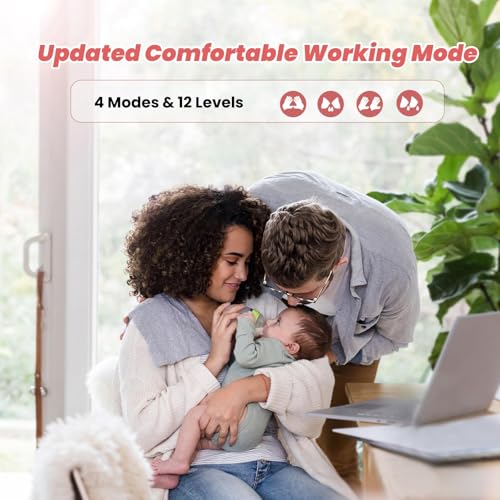 Saglve Sacaleches Eléctricos Portátil con 4 Modos 12 Niveles 300mmHg de Succión, Extractor de Leche Materna Recargable y Sin Manos con Brida de 21/24mm para Madres en Lactancia Madres Oficina Público