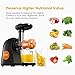 Juicer Masticating Slow Juicer, Aicok Commercial Juicer Quiet Motor & Reverse Function, Cold Press Juicer Easy to Clean with Brush, Juice Machine for Vegetables and Fruits