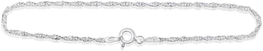 Cloverlon Polished 2mm Singapore Silver-tone Chain In Length 7 - 36 Inches