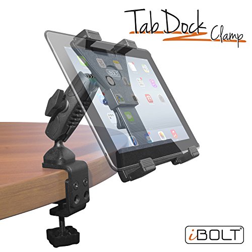 iBOLT TabDock Bizmount Clamp- Heavy Duty Dual-Ball C-Clamp Mount for All 7" - 10" Tablets (iPad, Samsung Galaxy Tab, etc.) for Desks, Tables, Wheelchairs, Carts: Great for Homes, Schools, Offices