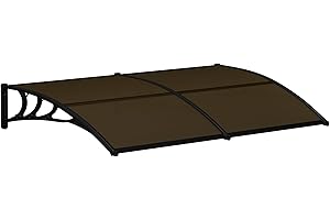 SUPER DEAL Window Awning Door Canopy, 80" Entry Awning Cover Patio Canopy Sun shetter Wall-Mounted for Outdoor Shelter and Shade, Dark Brown