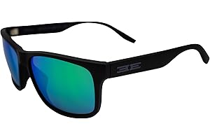 Epoch Eyewear Delta Golf Sport Riding Sunglasses Black Frame Green Mirror Lenses