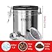 Airtight Coffee Canister By VENZZI | Coffee Storage Vault | Stainless Steel Airtight Canister With Co2 Valve | Container Great for Ground or Coffee Beans | FREE SCOOP AND FILTER