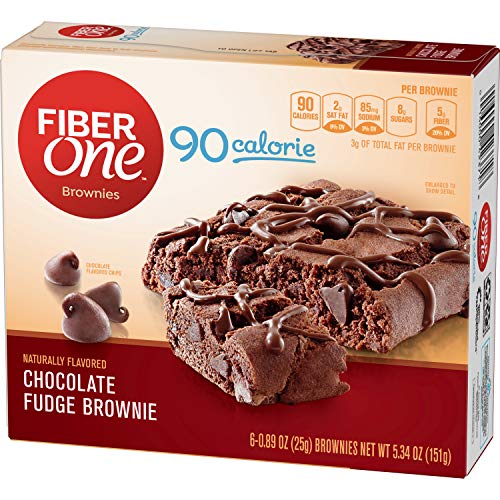 Fiber One Brownies, 90 Calorie Bar, Chocolate Fudge Brownie, 6 Fiber