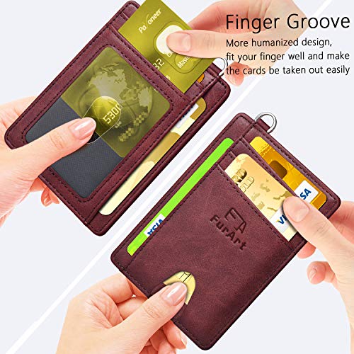FurArt Slim Minimalist Wallet, Front Pocket Wallets, RFID Blocking, Credit Card Holder with Disassembly D-Shackle - Thumbnail 2