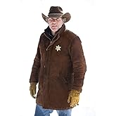 Laverapelle Men's Genuine Cow Suede Leather Coat (Brown, Officer Coat) - 1502774