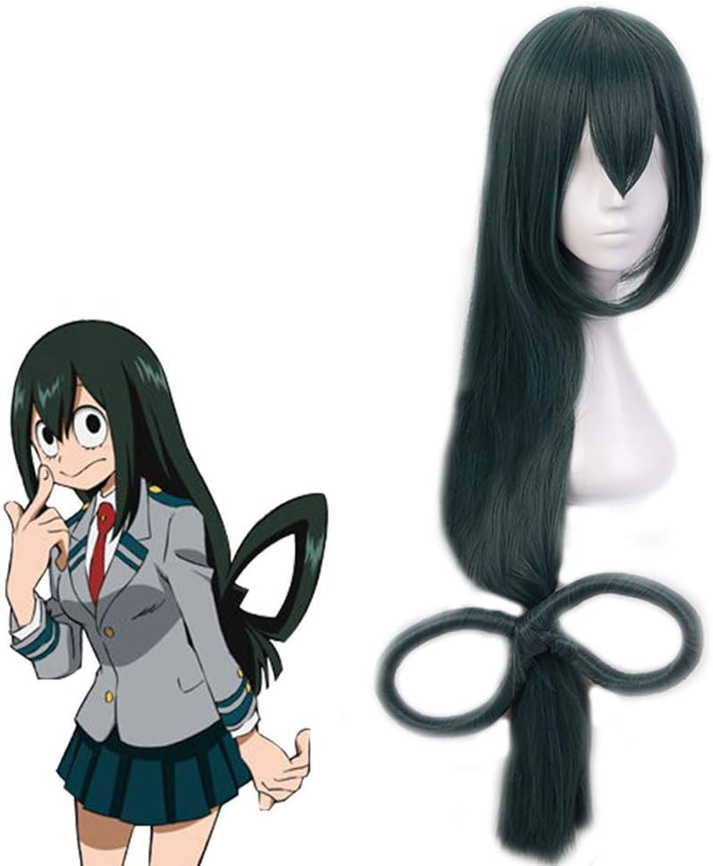Shumeier My Hero Academia Asui Tsuyu Synthetic Cosplay Anime Hair Wig
