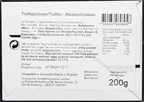 La Praline Gothenburg - Trüffel Pralinen Naturell 200 g – Bild 4