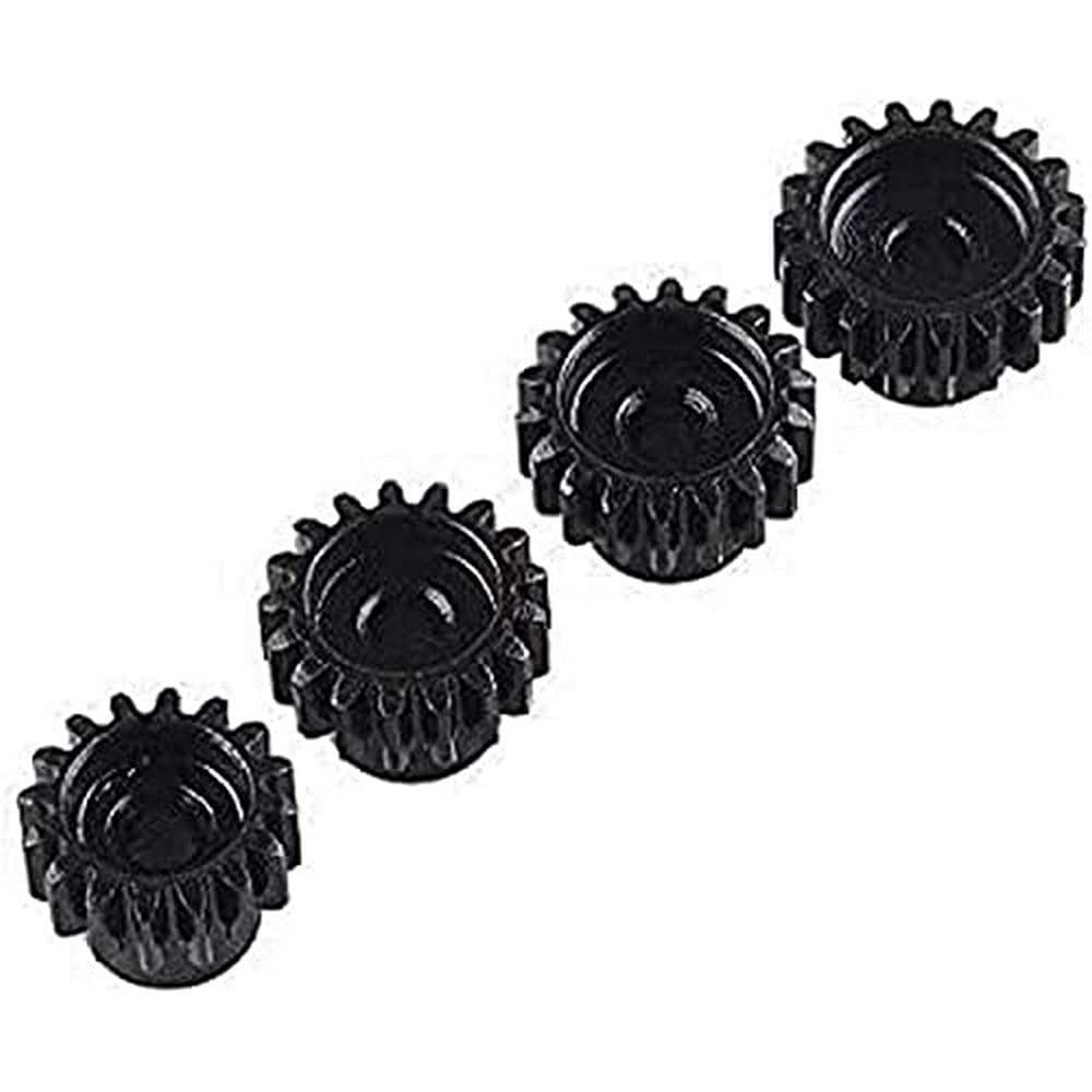 YUNIQUE GREEN-CLEAN-POWER - Set of 4 Gears 18T 19T 20T 21T 48DP for 1:10 RC | In Durable Metal | For Monster Truck/Buggy/Truck 3,175mm, Black, RC