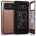 Galaxy Note 8 Case, TORU [Slim Hard Wallet Case Rose Gold] Card Holder ID Slot Protective Dual Layer Cover with Hidden Storage Compartment & Mirror for Samsung Galaxy Note 8 (2017) - Rose Gold