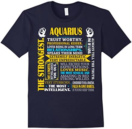 Mens Strongest Professional Kisser Aquarius Zodiac Tshirt XL Navy