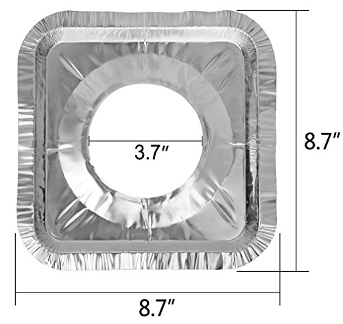 Aprince Stove Burner Covers, 40 Pieces Aluminum Foil Square Gas Stove Burner Covers, Disposable Thicker Bib Liners Covers for Gas Top, 8.7" x 8.7"