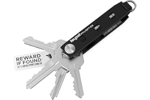Keyport Pivot 2.0 - Premium Key Organizer Keychain w/Key Ring for Auto Fob + Lost & Found | Smart Key Chain for Men | Modern Car Key Holder + EDC Tools | Compact Minimalist Key Case | Aluminum (Black)