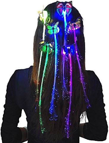 Fun Daisy 20pcs Cool Cilp Glow Flash LED Hair Extension Braid Hairpin Decoration Classy (LED hair-2)