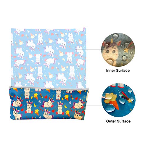 Wet Dry Bag, Diaper Cloth Waterproof Reusable Wet Bags with Zippered Snap Handing, for Travel Pool Beach Daycare Toddler Soiled Yoga Gym Bag Swimwear Bathing Suit or Wet Clothes,4 pcs,(Fantasy) - Thumbnail 5