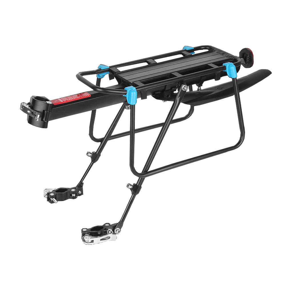 Mountain Bike Pannier Rack - Quick Release Bicycle Luggage Cargo Rack, Adjustable Cycle Rear Carrier Rack, Aluminum Alloy Load 110 LBS, MTB Cycling Accessories with Reflector Fenders