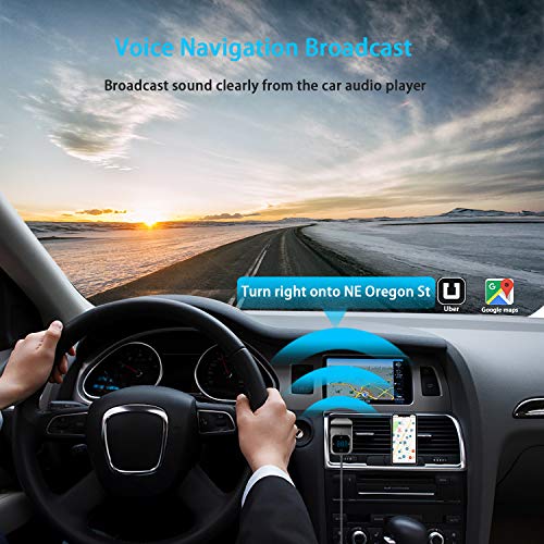 VOGEK Bluetooth FM Transmitter Car, Air Vent Wireless Bluetooth 4.2 FM Radio Transmitter Adapter Car Kit Handsfree Calling Dual USB Car Charging Port Mobile Audio Devices
