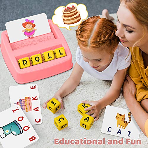 NARRIO Educational Toys for 3 4 5 Year Old Girls Gifts, Matching Letter Spelling Games Learning Toys for Kids Ages 3 4 5, Birthday Easter Gifts for 3-6 Year Old Girls Toddler Toys Age 2-4