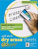 GoWrite! Dry Erase Sheets, Self-Adhesive, 8-1/2" x