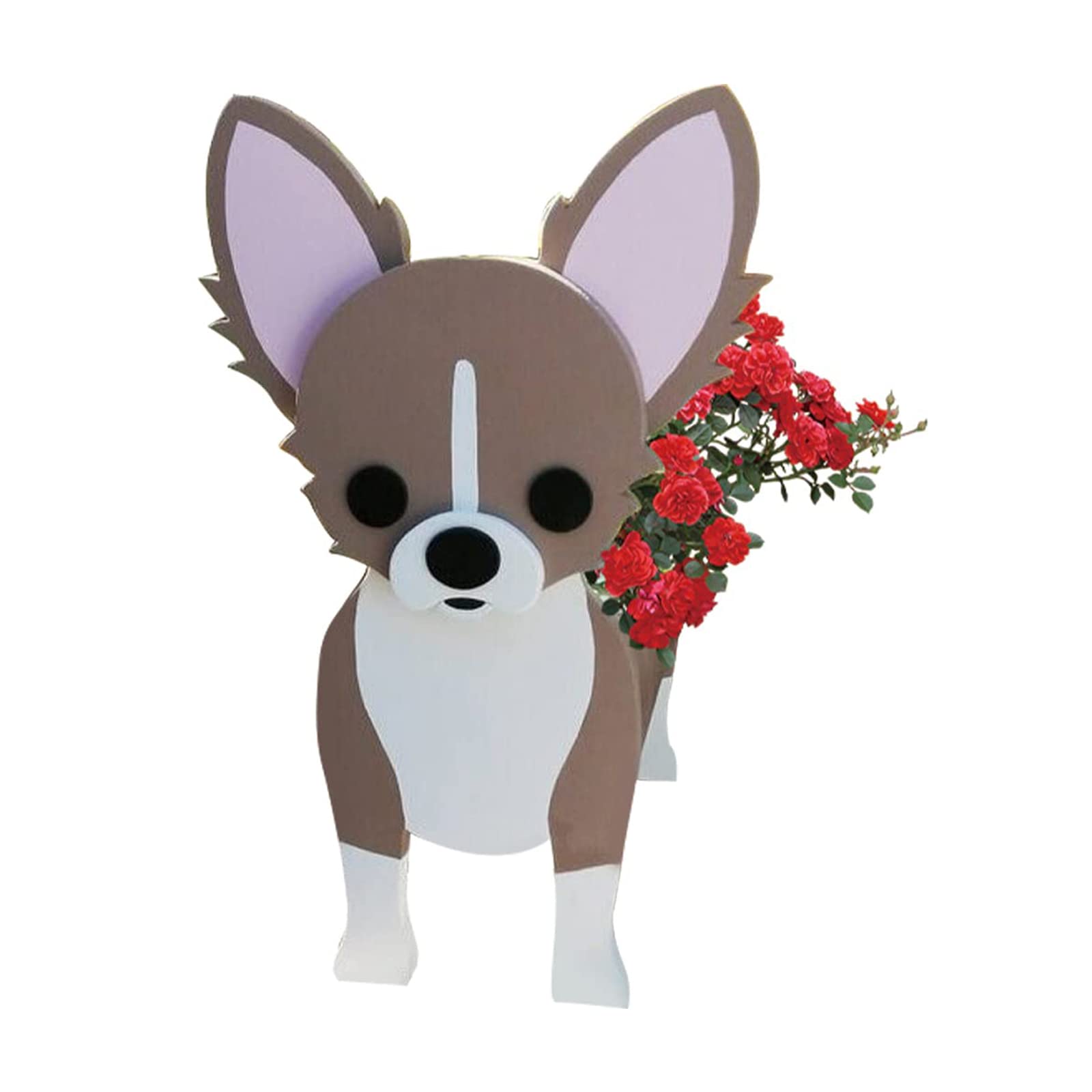 LIBOOI Dog Planter, Animal Flower Planter Pot for Outdoor Plants, Chihuahua Gifts Women Men Lovers, Handmade Storage Container Planters Garden Decoration Cactus Office Home Gifts, 27 x 17.5 cm