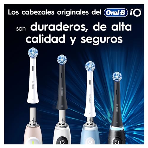 Series iO Ultimate Clean Cabezales De Recambio Originales, Pack de 6 Recambios Negros Para Cepillos De Dientes Eléctricos Oral-B iO, Eliminación Profunda De La Placa Bacteriana