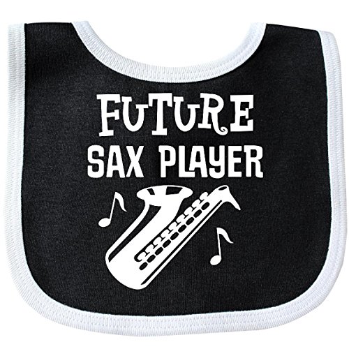 Inktastic - Future Saxophone Player Childs Music Gift Baby Bib Black/White 2a8f5 - Thumbnail 2