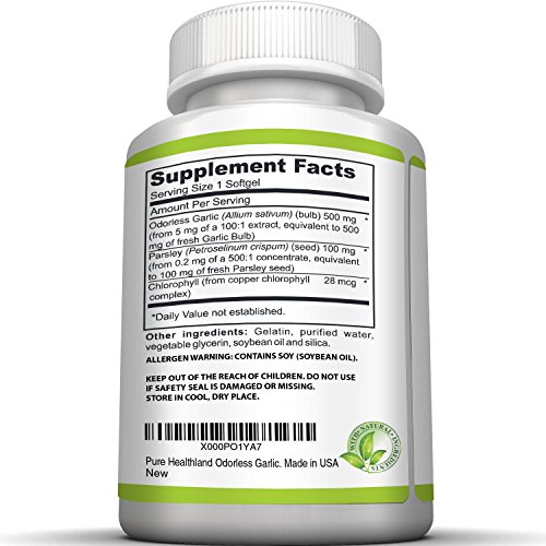 AMAZING ODORLESS Garlic And Parsley Supplement Softgels For Men And