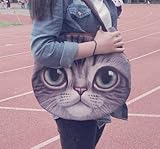 Speaking Life--fashion Meow Star 3d Cat Face Zipper Handbag Single Shoulder Bag-brown