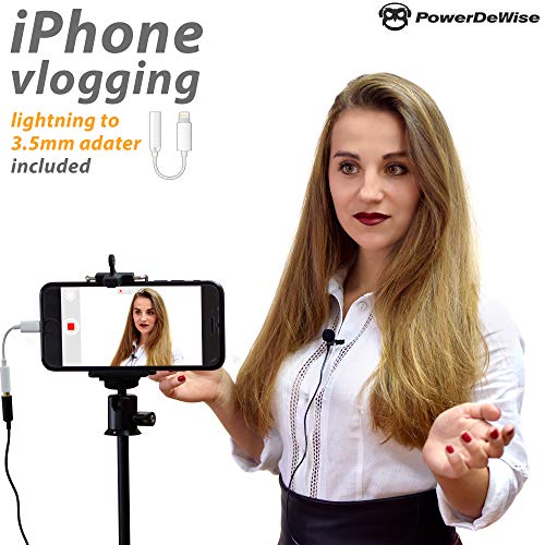 Professional Grade Lavalier Microphone with Adapter Compatible with