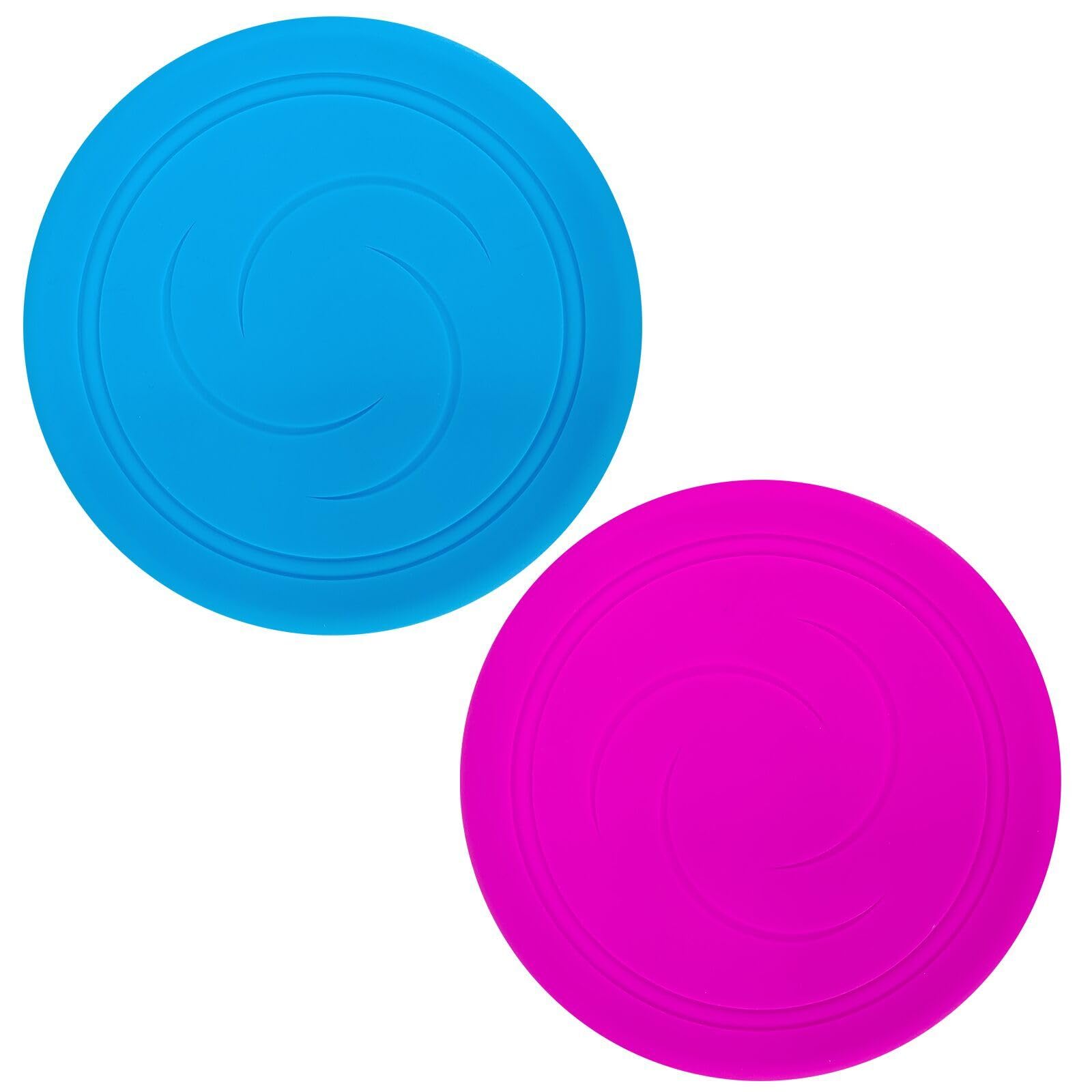 EQLEF Flying Disks Kids Flying Discs Not Slip Soft Silicone Flying Toys for Children Parents Time Outdoor Sport Flying Discs 2 Pcs (blue and red),6.7 inch — image 1