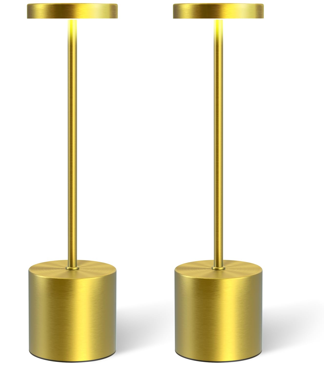 Photo 1 of Cordless Table Lamps Rechargeable Set of 2, Portable LED Desk Lamp, 5000mAh Battery Powered Wireless Table Light - 3 Color Dimmable Lighting for Restaurant Dining Patio Outdoor Bedroom(Gold)