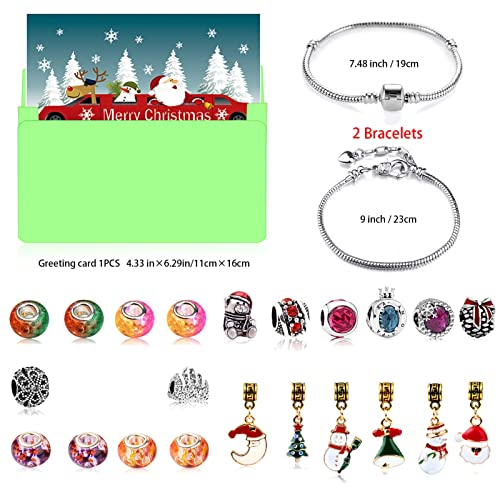 Advent Calendar 2022 for Girl,Christmas Countdown Calendar,24-Days Xmas Gifts for Kids DIY Charm Bracelet Making Kit,Best Friend Gifts for Adult Women