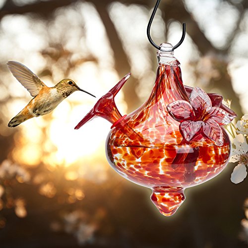 Best Home Products HandBlown Glass Hummingbird Feeder, 24 oz, Red eBay