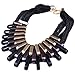 QIYUN.Z Multiple Layers Black Chains Twisted Women's Choker Bib Necklace Fashion