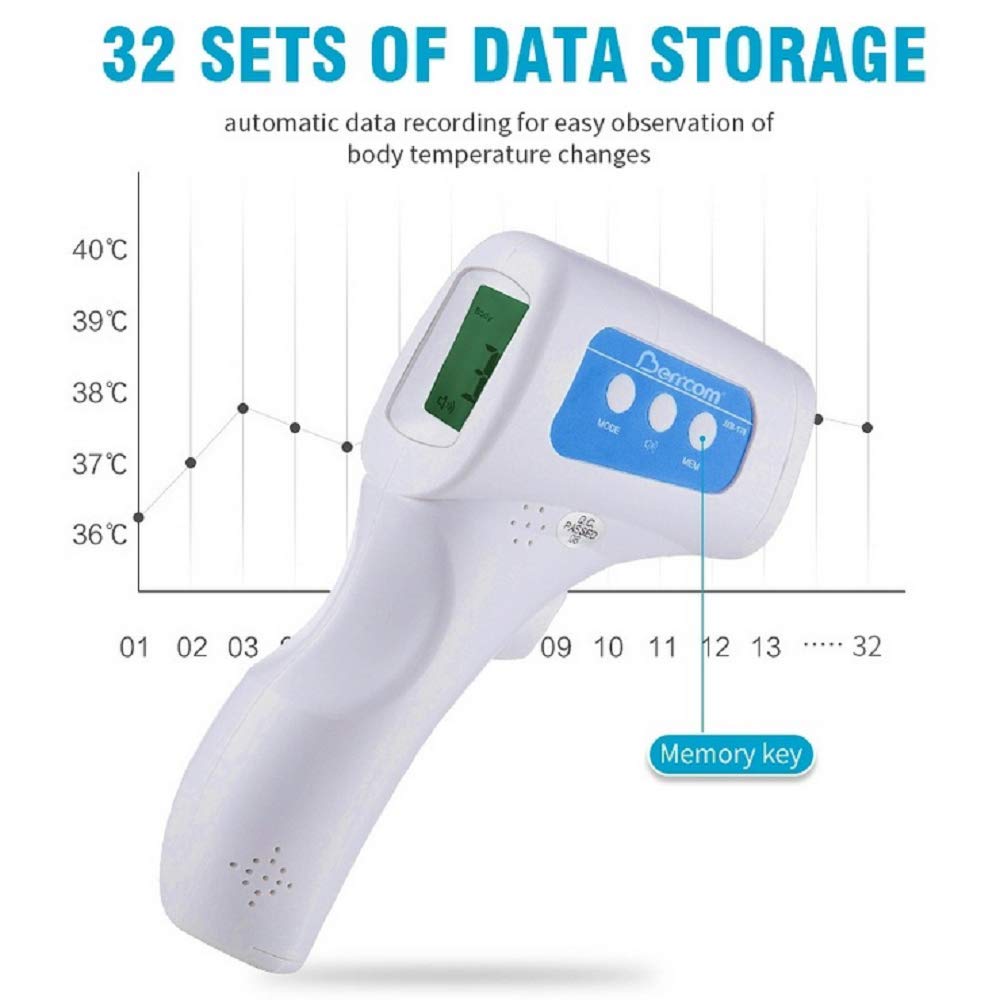 Forehead Thermometer for Adults Non-Contact Infrared Forehead Thermometer with Fever Alarm Function Medical Grade for Baby Children Kids Instant Fever Check Digital Display
