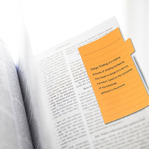 4 Pack Divider Sticky Notes, Total 360 Ruled Lined Notes,School & Office Supplies,Sticky Journals Page Tabs,4 x 6 inches,Assorted Neon Colors