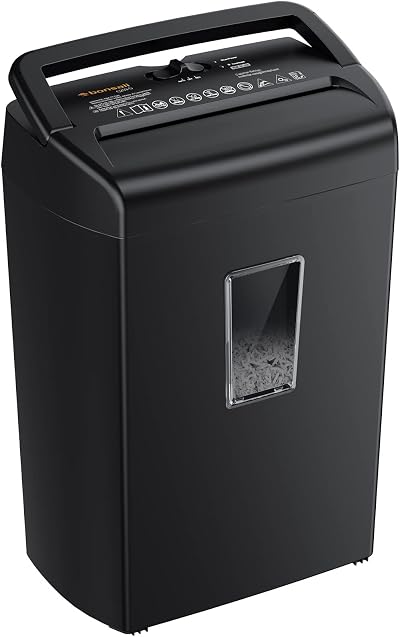 Bonsaii 10-Sheet Cross-Cut Paper Shredder C209-D Upgrade Black 21L Bin