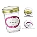 Case of 12-8 Ounce Glass Mason Jars with Gold Lids and Labels Perfect for Home Canning, Pickling, Gifts, Presentation, Baby Showers, Baby Food Storage, Wedding Favors, Juicing, Housewarming, Pantry