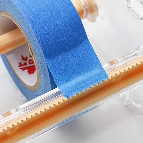 HERNGEE Masking Tape with Washi Tape Dispenser, 6pk of 1inchx16.4yd Easy Removal Colored Frog Tape Art Supplies Writable Blue Tape for Labeling, Decorations