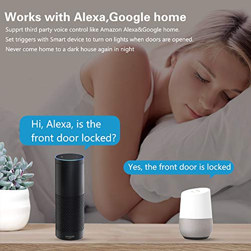 Wi-Fi sensor de puerta/ventana alertas APP sensor de seguridad para el hogar, El detector de sensor de imán de puerta de ventana inteligente funciona con Alexa Google Home IFTTT - Imagen 4